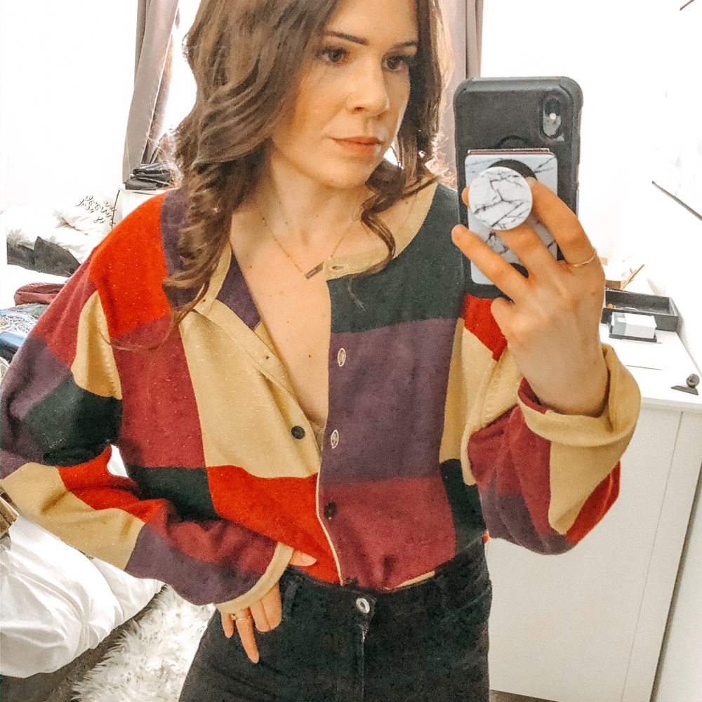 ColorBlock knit Cardigan - Picture 5 of 6